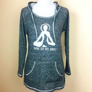 Dog is my Zen Gray Hoodie Top Shirt Women's Small